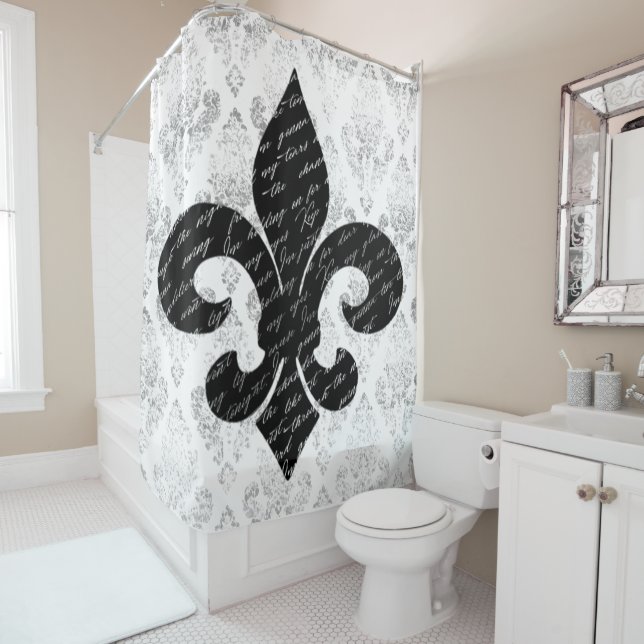 Rideaux De Douche Fleur De Lis (En situation)