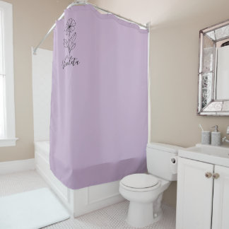 Rideaux De Douche Fleur de naissance personnalisée février violette