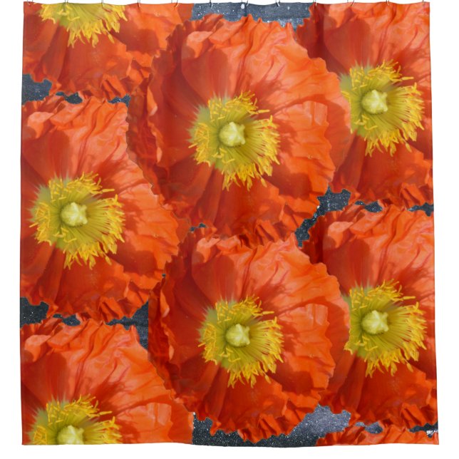 Rideaux De Douche Fleur de pavot orange orange clair (Devant)