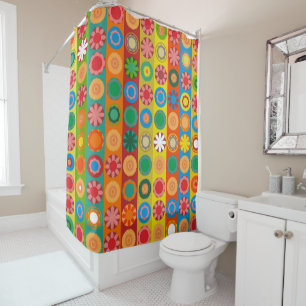 Rideaux De Douche Fleur de pouvoir en rangées