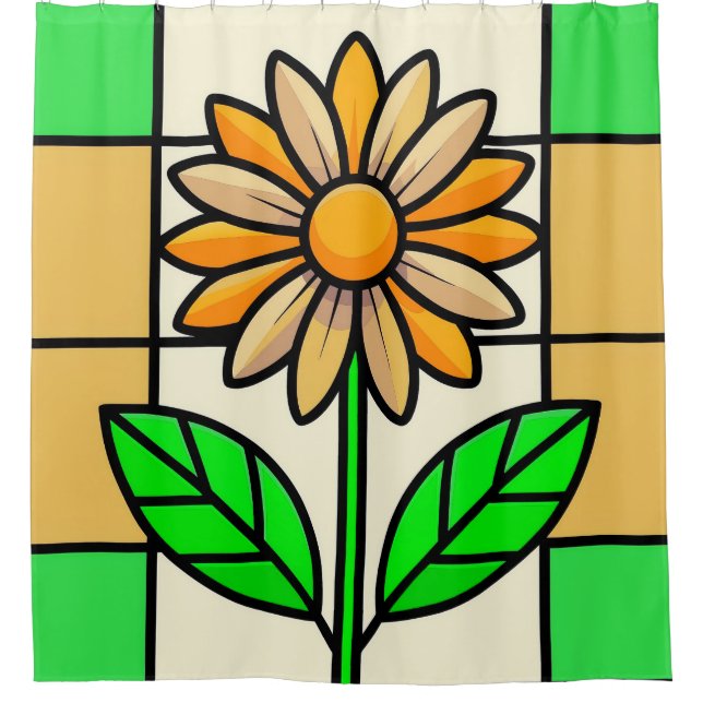 Rideaux De Douche Fleur de verre tendu (Devant)