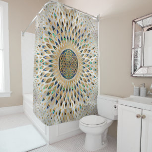 Rideaux De Douche Fleur de vie - Abalone Shell et Pearl