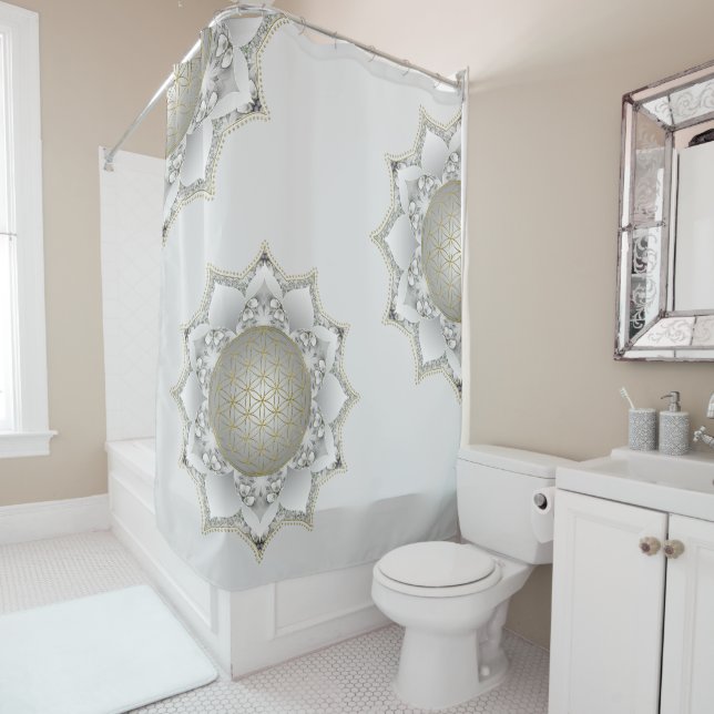 Rideaux De Douche Fleur De Vie - Blossoms Mandala 1 (En situation)
