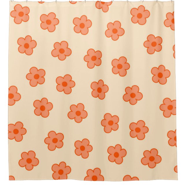 Rideaux De Douche Fleur Hippie Orange Peach Preppie (Devant)