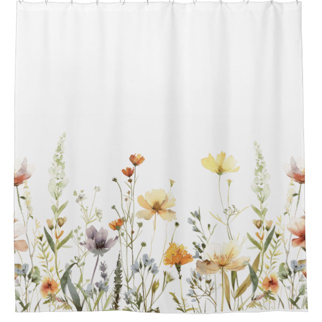Rideaux De Douche Fleur sauvage rustique (Devant)