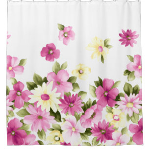 Rideaux De Douche Fleurs colorées adorables de fille en fleurs