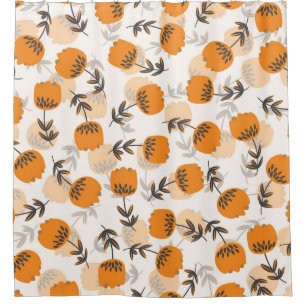 Rideaux De Douche Fleurs d'art populaire style scandinave