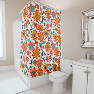 Rideaux De Douche Fleurs d'art populaire Whimsical