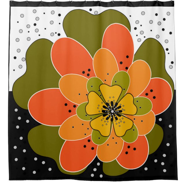 Rideaux De Douche Fleurs d'automne, automne, fleur, projecteur d'ill (Devant)