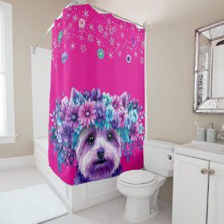 Rideaux De Douche Fleurs de chien