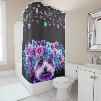 Rideaux De Douche Fleurs de chien