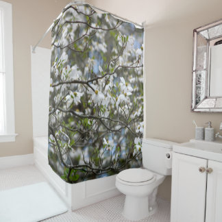 Rideaux De Douche Fleurs de fleur blanche d'arbre de cornouiller