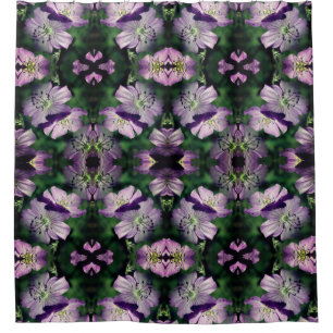 Rideaux De Douche Fleurs de géranium violet Multipliées Abstraites