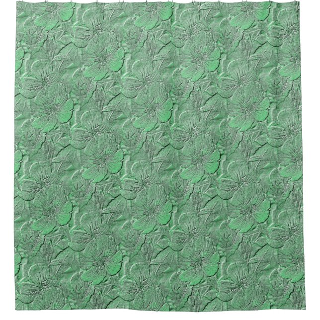 Rideaux De Douche Fleurs de marguerite verte Motif d'art naturel (Devant)