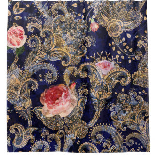 Rideaux De Douche Fleurs décoratives colorées Batik