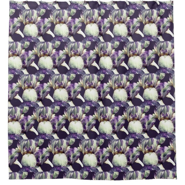Rideaux De Douche Fleurs d'iris violettes Motif de la nature    (Devant)