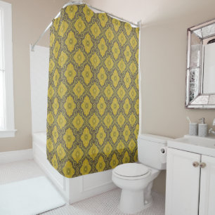 Rideaux De Douche "Fleurs d'or" vintage floral arabesque motif