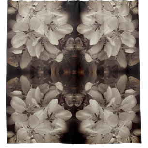 Rideaux De Douche Fleurs Fleurs Noir et Blanc Abstrait Vintage