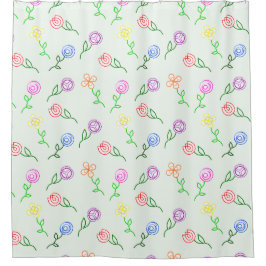 Rideaux De Douche Fleurs géométriques