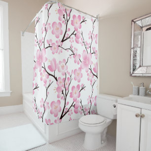 Rideaux De Douche fleurs japonaises élégantes de fleurs de cerisier