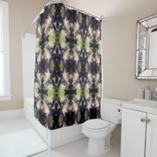 Rideaux De Douche Fleurs Lys Motif partiel noir et blanc