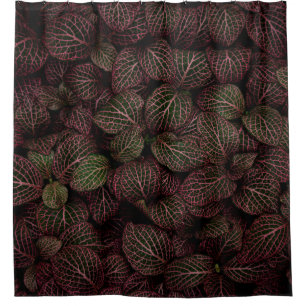 RIDEAUX DE DOUCHE FLEURS MAROON PETALED