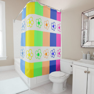 Rideaux de douche Fleurs Multicolores
