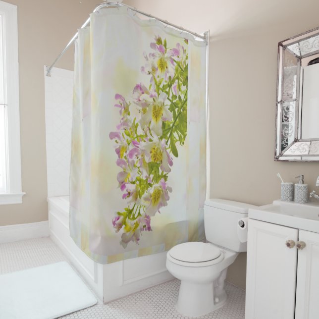 Rideaux De Douche Fleurs papillons (En situation)