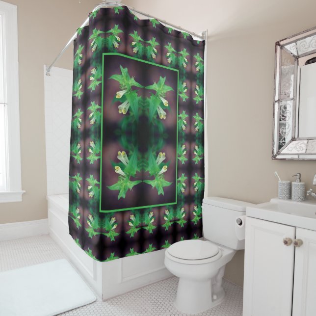 Rideaux De Douche Fleurs sauvages blancs minuscules Abstraits (En situation)