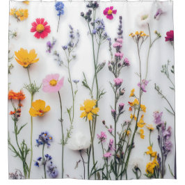 RIDEAUX DE DOUCHE FLEURS SÉCHÉES FLEUR SAUVAGE FLORAL ESTHÉTIQUE