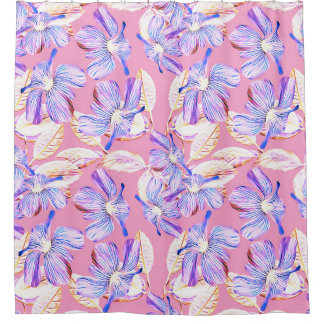 Rideaux De Douche Fleurs violettes : Aquarelle Élégance Florale.