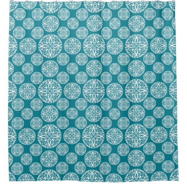 Rideaux De Douche Flocon de neige floral d'hiver (Devant)