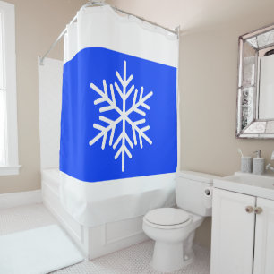 Rideaux De Douche Flocon de neige nordique Large Bleu Royal Bleu Bla