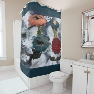 Rideaux De Douche Floral d'art Abstrait