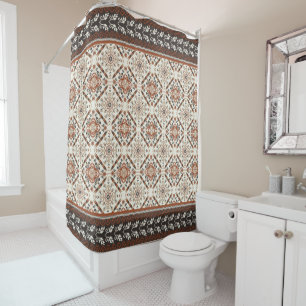 Rideaux De Douche Floral Oriental Motif ethnique