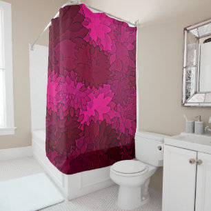 Rideaux De Douche Floral pourpre foncé d'arrière - plan abstrait