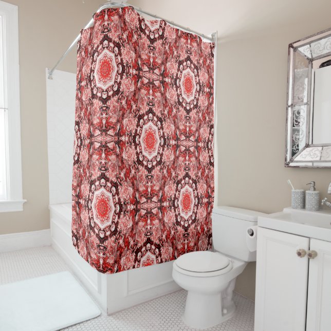 Rideaux De Douche Flower Terracotta...... (En situation)