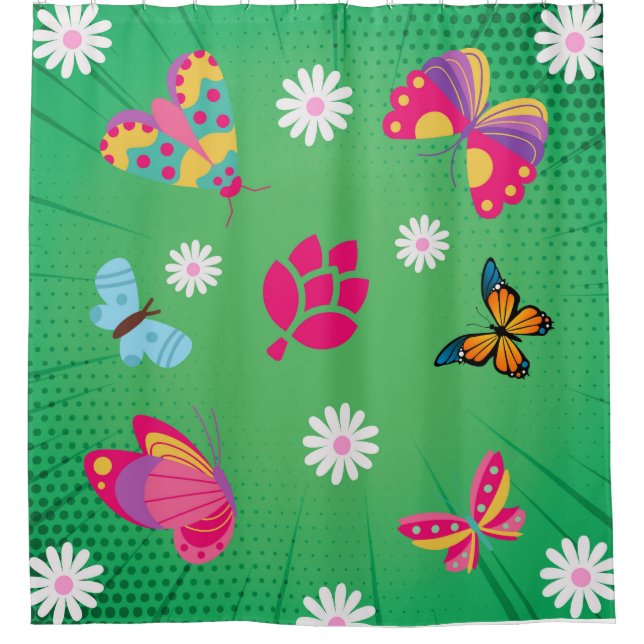 Rideaux De Douche Flowers and butterflies (Devant)
