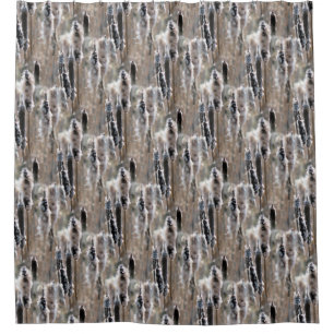 Rideaux De Douche Fluffy Cattails Nature Motif