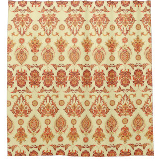 Rideaux De Douche Folkloric Batik Floral Motif ethnique