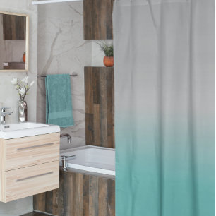 Rideaux De Douche Fondu gris Turquoise Ombre