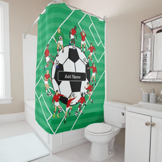 Rideaux De Douche Football de football personnalisé (En situation)