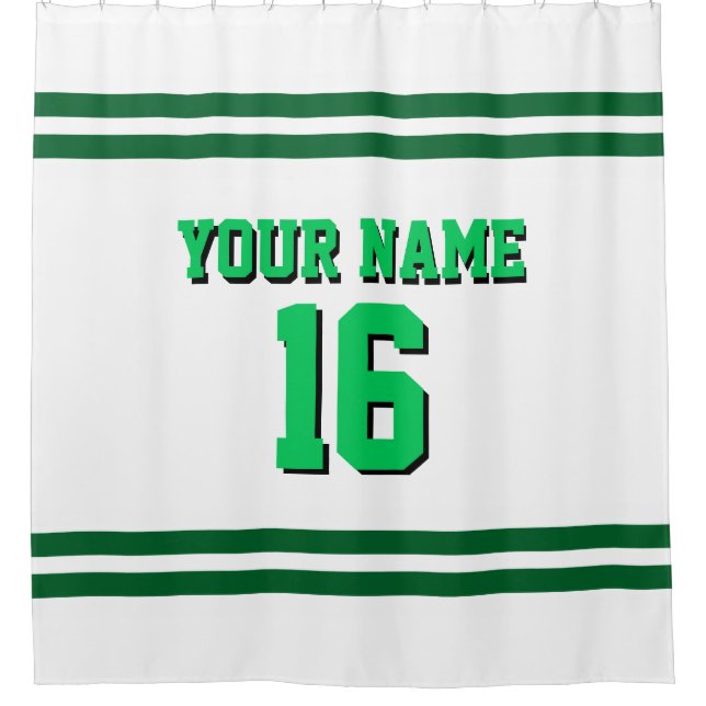 Rideaux De Douche Forest Green White Stripes Sports Jersey (Devant)