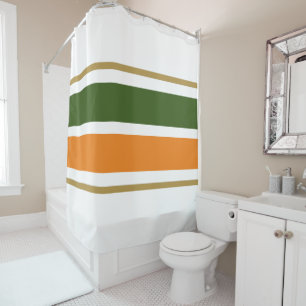 Rideaux De Douche Forêt Athlétique Amusante Vert Orange Grandes Sur 