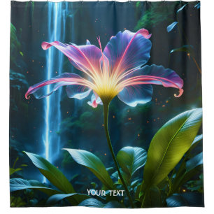 Rideaux De Douche Forêt de cascade à fleurs mignonnes Imaginaire