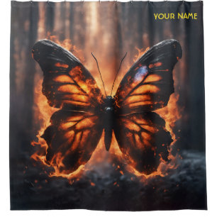 Rideaux De Douche Forêt de feu de papillon mou Imaginaire