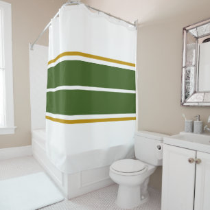 Rideaux De Douche Forêt Sportive Vert Brown Racines Grandes Sur Blan