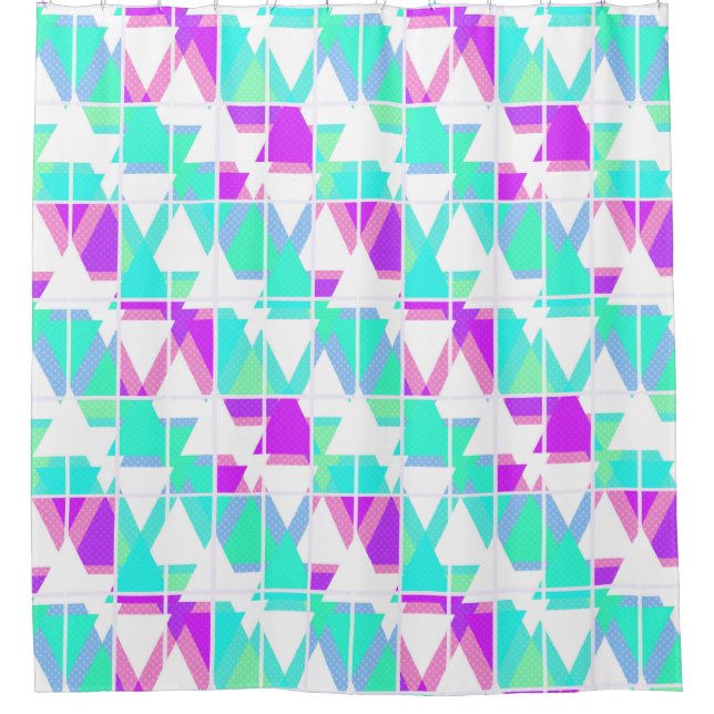 Rideaux De Douche forme triangles Abstraits motif géométrique (Devant)