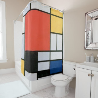 RIDEAUX DE DOUCHE FORMES ABSTRAITES DÉTRUIT MONDRIEN