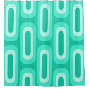 Rideaux De Douche Formes géométriques du milieu du siècle Turquoise